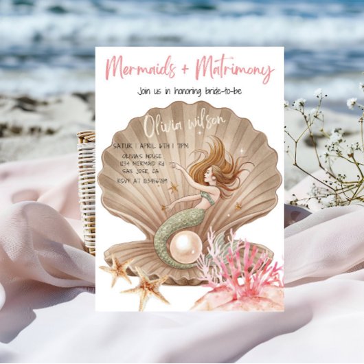 Mermaid & Matrimony Bruiloftsfeest Kaart