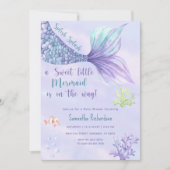 Mermaid Meisje Baby Shower Onder De Zee Kaart (Voorkant)