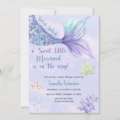 Mermaid meisje Baby shower onder het Zee Kaart (Voorkant)