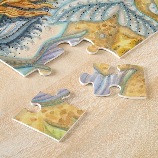 MERMAID & MERHORSE UNICORN, FANTASY PUZZEL Jigsaw Legpuzzel (Zijkant)
