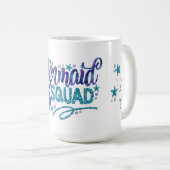 Mermaid - "Mermaid Squad" - Blauwgroen Faux Glitte Koffiemok (Voorkant rechts)