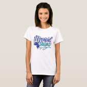Mermaid - "Mermaid Squad" - Blauwgroen Faux Glitte T-shirt (Voorkant volledig)