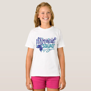 Mermaid - "Mermaid Squad" - Blauwgroen Faux Glitte T-shirt