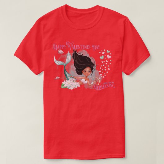 Mermaid Mermaid Valentijn Happy Valentines Day I t T-shirt (Design voorkant)