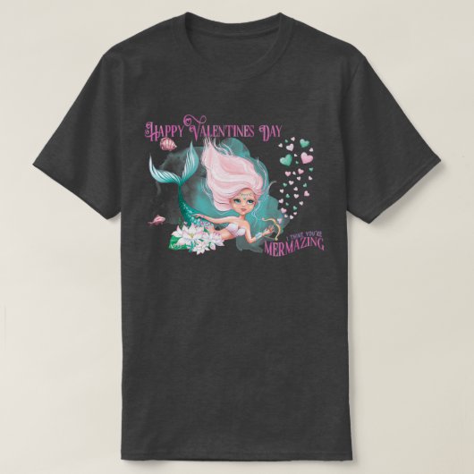 Mermaid Mermaid Valentijn Happy Valentines Day I t T-shirt (Design voorkant)