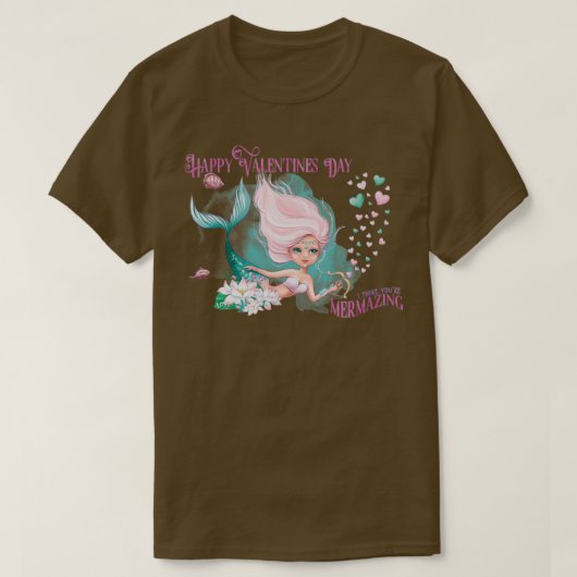 Mermaid Mermaid Valentijn Happy Valentines Day I t T-shirt (Design voorkant)
