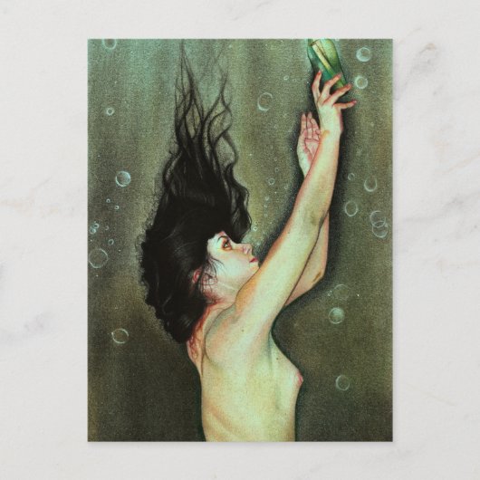 Mermaid message in a fles Briefkaart (Voorkant)