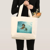 Mermaid met Zee Turtle Budget Canvas tas (Voorkant (product))
