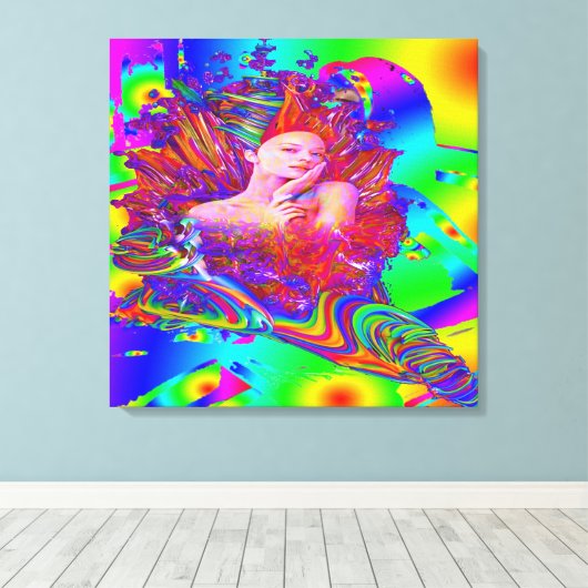 Mermaid metamorphosis canvas afdruk (Insitu (Houten vloer))