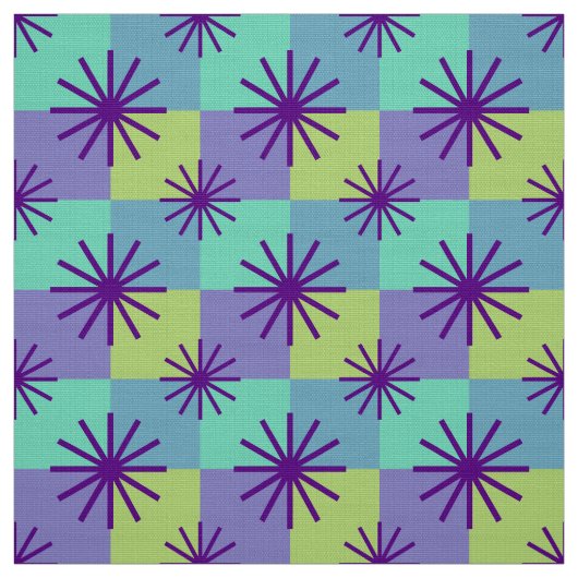 MERMAID - Mid Century Mod op Retro Checkerboard Stof (Swatch)