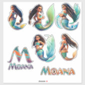 Mermaid Moana Adventures Vinyl Sticker op maat (Vel)