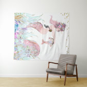 Mermaid Moeder Baby Shower Achtergrond Banners Wandkleed (In Situ (horizontaal))