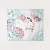 Mermaid Moeder Baby Shower Achtergrond Banners Wandkleed (Voorkant (horizontaal))