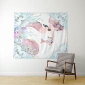 Mermaid Moeder Baby Shower Achtergrond Banners Wandkleed (In Situ (horizontaal))