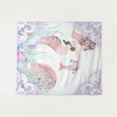 Mermaid Moeder Baby Shower Achtergrond Banners Wandkleed (Voorkant (horizontaal))