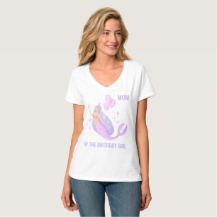 Mermaid Moeder Meisje 1e Verjaardag Oceaan Feest O T-shirt