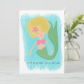 Mermaid Moederdag 90s Disco Mam Kaart (Staand voorkant)