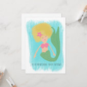 Mermaid Moederdag 90s Disco Moeder Kaart (Voorkant / Achterkant in situ)