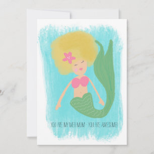 Mermaid Moederdag 90s Disco Moeder Kaart
