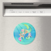 Mermaid Mommy and Daughters Magnet (Insitu (Vaatwasser))