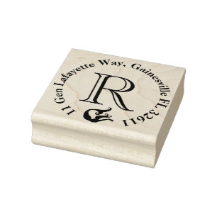 Mermaid Monogram Adres Rubberstempel