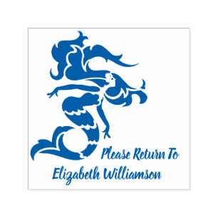 Mermaid Monogram Book Return Zelfinktende Stempel