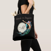 Mermaid Monogram Elegant Black Tote Bag (Dichtbij)