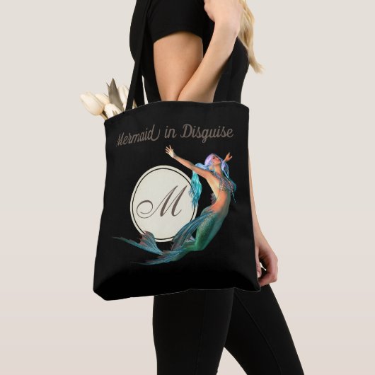 Mermaid Monogram Elegant Black Tote Bag (Dichtbij)