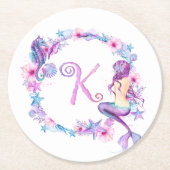 Mermaid Monogram K Onderzetter (Voorkant)