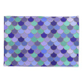 Mermaid Monogram + Naam | Aqua Blauwgroen Paars bl Kussensloop (Achterkant-Links)