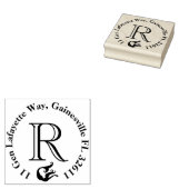 Mermaid Monogram Return-adres Rubberstempel (Gestempeld)