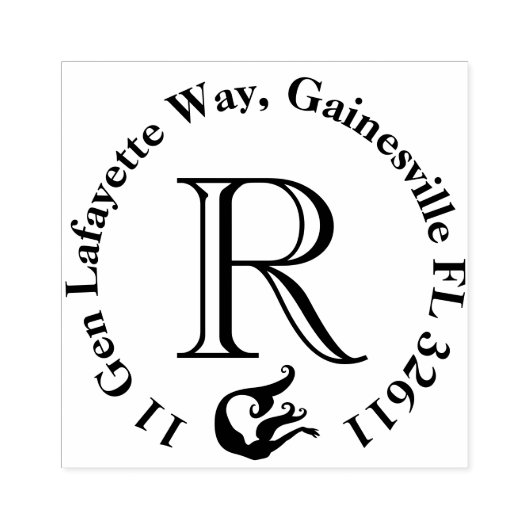 Mermaid Monogram Return-adres Rubberstempel (Afrduk)