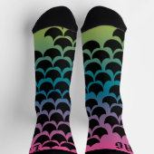 Mermaid Monogrammed Pattern Rainbow Socks Sokken (Top)