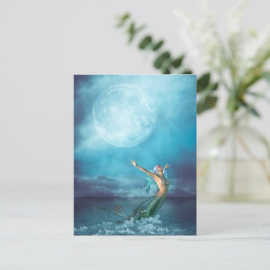 Mermaid Moon Briefkaart (Staand voorkant)