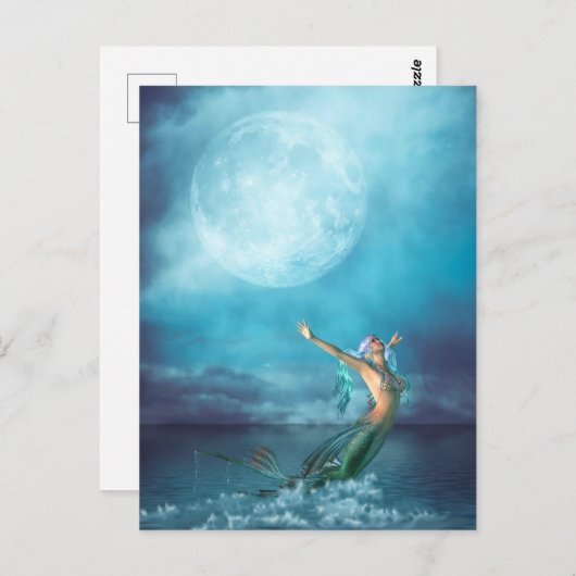 Mermaid Moon Briefkaart (Voorkant / Achterkant)