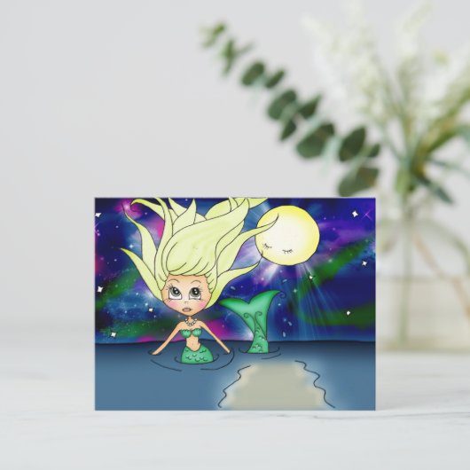 Mermaid Moon - Briefkaart (Staand voorkant)