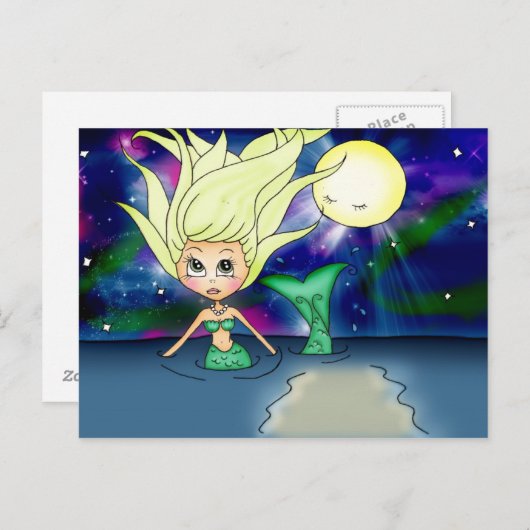 Mermaid Moon - Briefkaart (Voorkant / Achterkant)