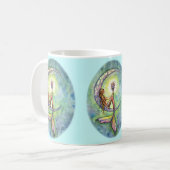 Mermaid Moon Coffee Mok door Molly Harrison (Voorkant links)