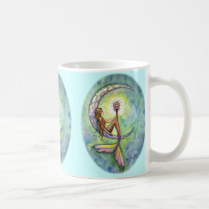 Mermaid Moon Coffee Mok door Molly Harrison