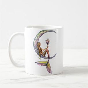 Mermaid Moon Fantasy Art Koffiemok