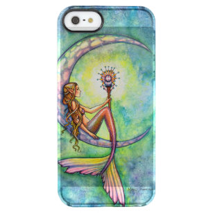 Mermaid Moon Fantasy Art Doorzichtig iPhone SE/5/5s Hoesje