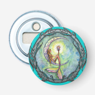 Mermaid Moon Fantasy Art van Molly Harrison Button Flesopener