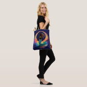Mermaid Moon Goddess Silhouette | Deep Sea Beach Tote Bag (Op model)