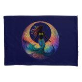 Mermaid Moon Goddess Silhouette | Deep Sea Coastal Kussensloop (Voorkant-Links)