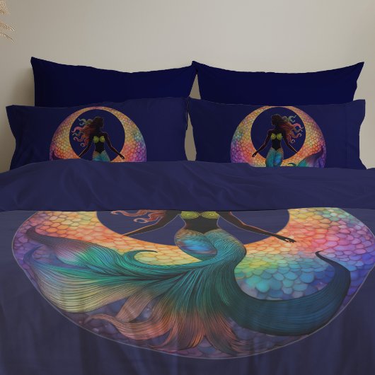 Mermaid Moon Goddess Silhouette | Deep Sea Coastal Kussensloop