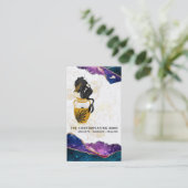 *~* Mermaid Moon Mystic Galaxy Agate Visitekaartje (Staand voorkant)