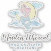 Mermaid Moon Mystical Pink Hair Zee Siren Logo Sticker (Voorkant)