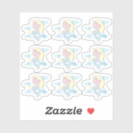 Mermaid Moon Mystical Roze Haar Zee Sirene Planner Sticker