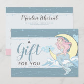 Mermaid Moon Stars Mystical Gift Certificate Kaart (Voorkant / Achterkant)