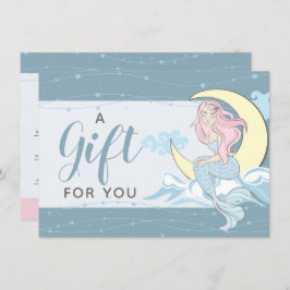 Mermaid Moon Stars Mystical Gift Certificate Kaart